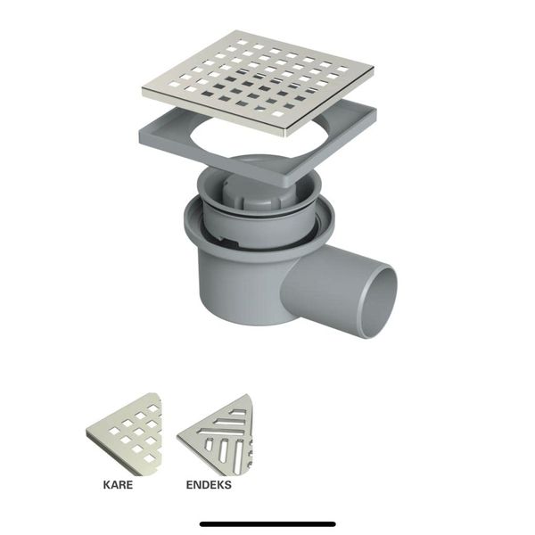 MAXİFLOW LEGAL 10 * 10 SIDE OUTPUT DIAMETER 50Ø SQUARE FLOOR DRAİN COMPLE SET FLOOR SIPHON WATER DRAIN BALCONY DRAIN BATH DRAIN