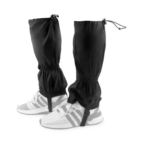 QWORK Outdoor Gaiters Adjustable Waterproof Breathable Leg Protection Gaiter Snow Boots Leggings Gaiter for Outdoor Hiking Skiing Climbing (Black)