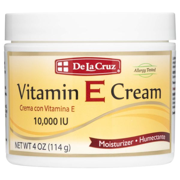 De La Cruz Vitamin E Cream Iu, Allergy Tested, Usa 4 Oz Made Artificial Color, 4 oz.