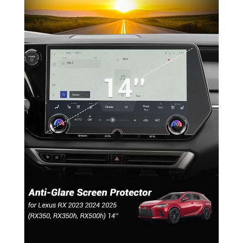 2025 Lexus RX Anti Glare Screen Protector Matte for 2023 2024 2025 Lexus RX (RX350, RX350h, RX500h) &2024 2025 TX (TX350, TX500h) 14'' Infotainment Screen Cover Glare-Free Anti-Fingerprint Accessory