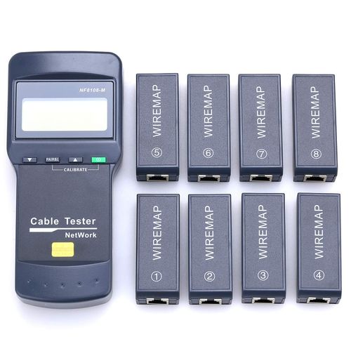 NF8108-M Digital Network Cable Length Tester Network Cable Tester 8 Meter Length Remote Units Cat5E/ 6E UTP STP CAT5 RJ45