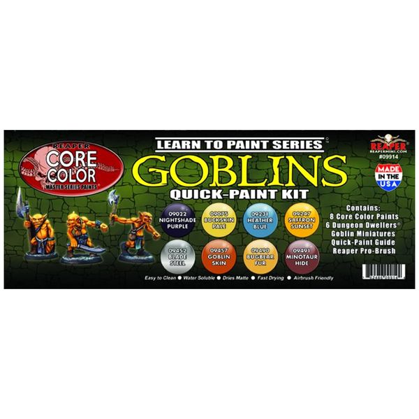 Reaper Miniatures: 09914 - Learn to Paint Goblins Quick-Paint Kit