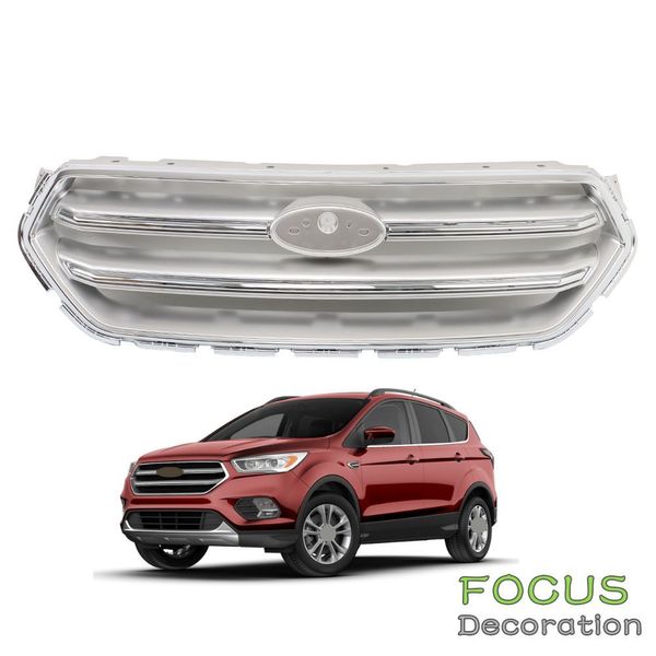 Front Upper Bumper Grille Grill Chrome Plastic For 2017 2018 2019 Ford Escape