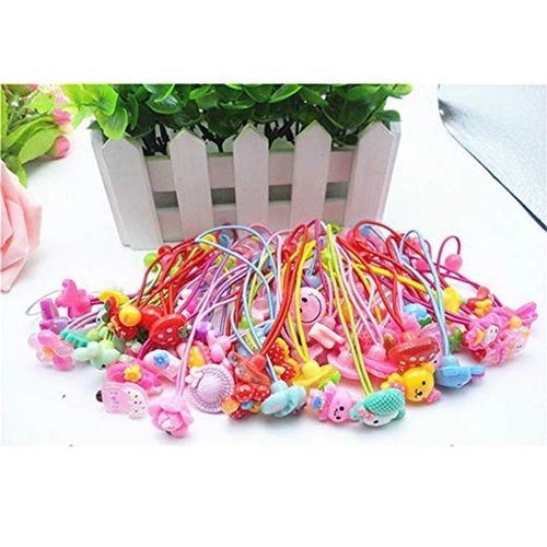 AUCH 24Pcs Cute Cartoon Baby Girls Kids Children Little Princess Ball Hair Ties Soft Rubber Bands Ropes Ponytail Holder Elastics, Assorted Color, Random Styles
