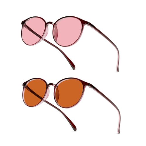 BRADDELL OPTICS Indoor FL-41 Rose & Outdoor FL-60 Brown Tinted Migraine Light Sensitivity Glasses for Fluorescent LED Glare, Photophobia and Computer Usage