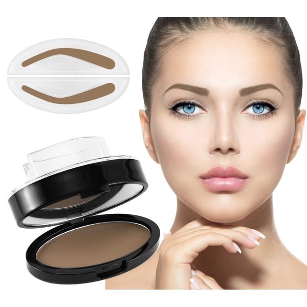 Boobeen Eyebrow Seal Stamp Powder - Waterproof 1 Second Make Up Nature Tinting Coloring Kit - Creates Natural Looking Brows for Makeup Beginners