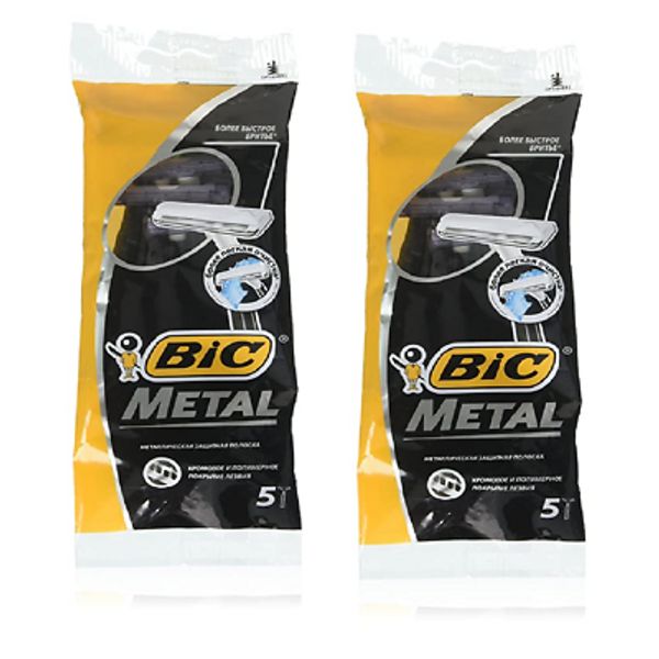 BIC Metal Men's Disposable Shaving Razors, 5 ct (2 pack)
