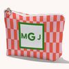 Personalization Universe Bright Check Monogram Personalized Makeup Bag