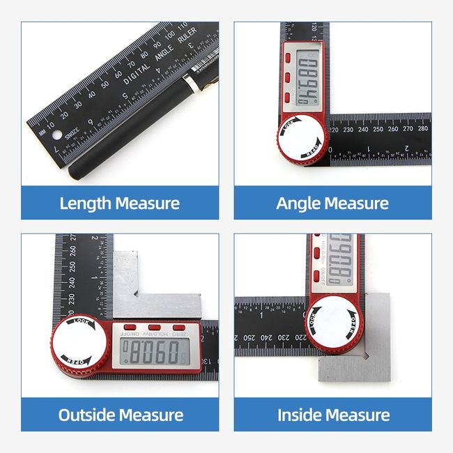 Lcd Digital Angle Finder Ruler, 200mm/7 Inch Angle Finder Gauge Protractor  Meter Inclinometer Goniometer Electronic Angle Measuring Tool For Woodworki