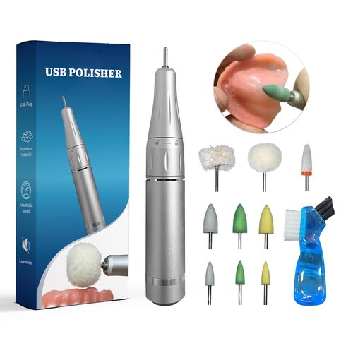 USB Polishing Machine, Portable Electric Mini Polisher 35000 RPM for Edge Correction Smoothing After Repair Cleaning Creating a Shiny Surface, Polishing Head Set with Step-by-Step Instructions