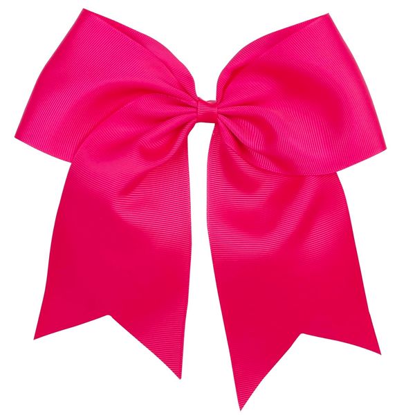 Hot Pink Hair Bow Clips Jumbo Cheer Bows 8 Inch Big Pink Bows for Girls Hair Women Cheerleading Bows Softball Team Bows Cheerleader Hair Bows for Halloween Costumes Christmas Festivals Birthdays