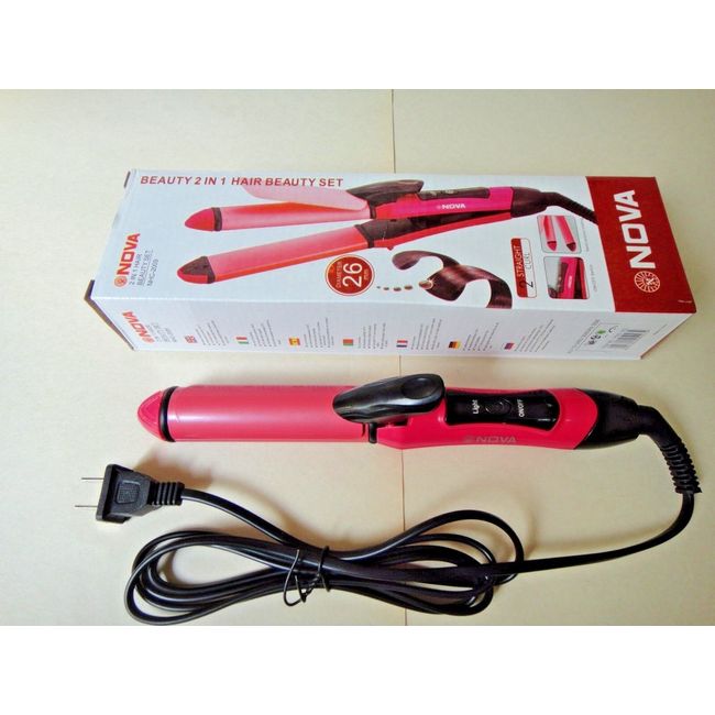 2 In 1 Ceramic Curler Straightener Hot Hair Iron Curling Ceramic Wave US seller