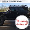 RATCHROLL Reflective Bumper Decal Reflective Red Irregular Long Tail Butterfly Pattern Reflective Car Sticker Personalized Decoration