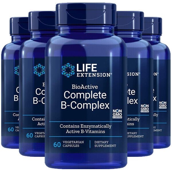 BioActive Complete B-Complex 5X60 caps Life Extension - Inositol/P-5-P/methyl