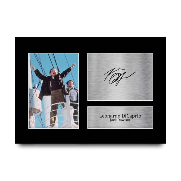 HWC Trading A4 Leonardo DiCaprio Titanic Gifts Printed Signed Autograph Picture for Movie Memorabilia Fans