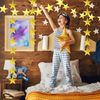 100 Glitter Gold Five Star Cutouts - Double Printed Paper Star Decorations for B