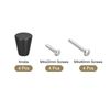 sourcing map 20x23mm Drawer Knobs, 4pcs Aluminum Alloy Wardrobe Pull Handles Black