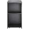 Podium Stand 47 in Hostess Stand with Rolling Wheels&Storage Shelve Black