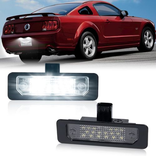 POPMOTORZ LED License Plate Lights Rear Tag Lamps Assembly Smoked Lens Compatible with 2010-2014 Ford Mustang 2006-2012 Fusion 2010-2019 Taurus, 2009-2016 Lincoln LED Tag Lights 2PCS