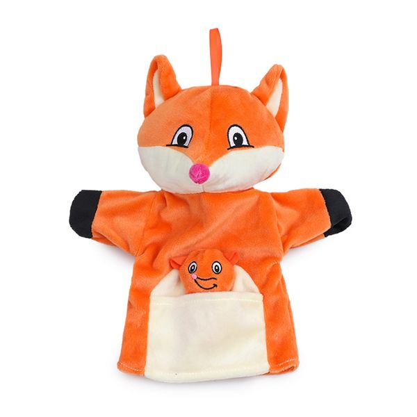 Hand Puppets Plush Animal Mum and Baby Handpuppets Toys for Imaginative Pretend Play Storytelling Early Education (Fox)