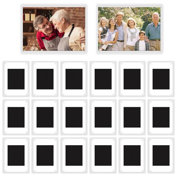 20 PCS Blank Photo Frame Acrylic Insert Fridge Magnets for Photos 6.8 x 4.8cm (2.68 x 1.89 inches),Acrylic Refrigerator Magnets Photo Frame for Small Photos,Perfect for Gift to Family & Friends