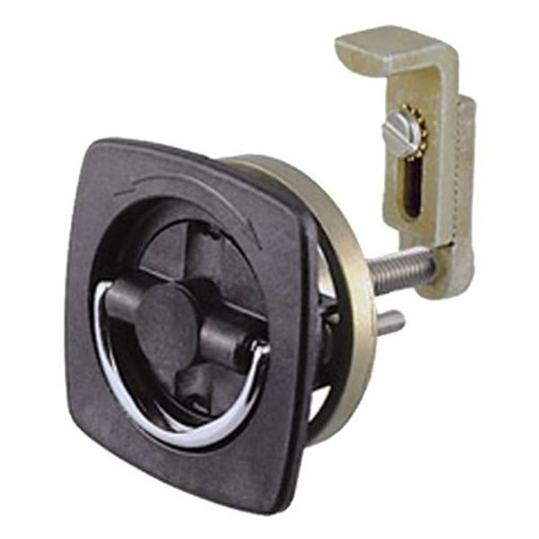 Perko 0932DP2BLK Flush-Mount Non-Locking Latch with Offset Adjustable Cam Bar for 1-1/8" to 2" Diameter - Black