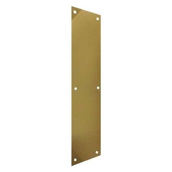 Zoro Select 18-416P-605 Door Push Plate,Brass, Polished,4" W