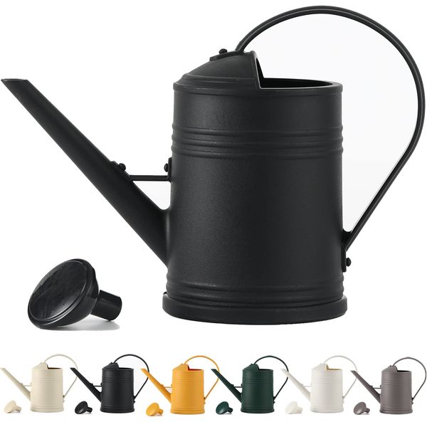 Long Spout Plant Watering Can 1/2 Gallon, Small Plastic Indoor Plant Watering Can for Outdoor Plants, Houseplant Bonsai Watering Can Outdoor, Watering Pot for Plants(68oz Black)