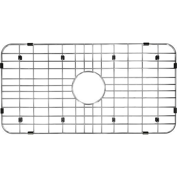 SANNO Kitchen Sink Grate Stainless Steel Sink Protector for Kitchen Sink, Grid Sink Protector Kitchen Sink Rack for Bottom of Sink,Center Drain Sink Bottom Grid,25"L X 12.8"W