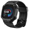 Spigen Rugged Armor Pro Case with Strap Band Compatible with Fitbit Versa 4 / Fitbit Sense 2 - Black