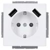 Voltking Busch-Jaeger 20 EUCB2USB-884 Schuko 2X USB Socket Studio White Matt 2CKA002011A6277