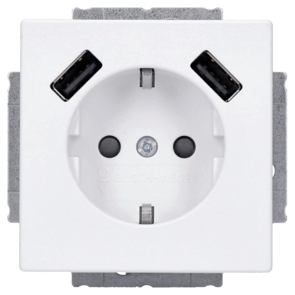 Voltking Busch-Jaeger 20 EUCB2USB-884 Schuko 2X USB Socket Studio White Matt 2CKA002011A6277