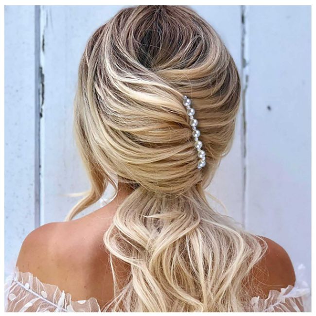 Dervivea Französische Perle Haarkamm Pin Braut Perle Haarkämme Vintage Perle Seitenkamm Haarteil Hochzeiten Perle Haarkamm Dekorative Haarschmuck Für Frauen Und Mädchen Kopfschmuck