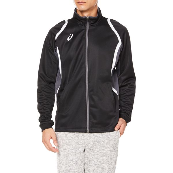 Asics XAT12D Men's Training Wear, Deco Training Jacket, [New Model] 001 (Performance Black)