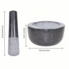 Simpa Large Solid Premium Black Granite Stone Mortar & Pestle Set - 16cm(6.3") Diameter