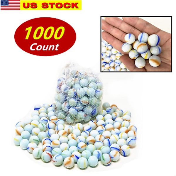 Lot of 1000 Glass Marbles 12lb Glass 5/8" 16mm Bulk Wholesale Toy SlingShot Ammo