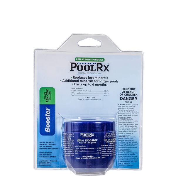 Pool RX 102001 6 Month Swimming Pool Algaecide Replacement, Single Unit, Blue