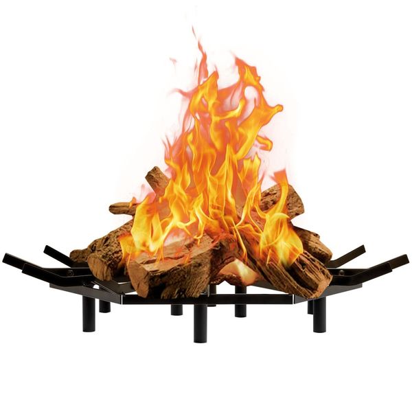 DAMEING Fireplace Grate 24 inch Round Heavy Duty Fireplace Log Grate Indoor F...