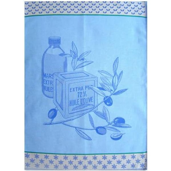 Santens Kitchen Cloth Marseille Jacquard Blue