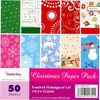 Crafts Too Christmas Paper Stack 6" x 6" 50 Sheets - 10 Designs