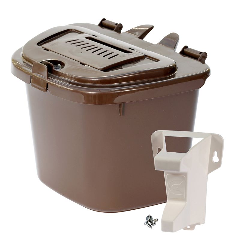 Brown 5L Vented Kitchen Compost Caddy - Composting Bin for Food Waste ...