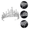 Lurrose Icicles Crown Princess Tiaras Rhinestone Crystal Bride Wedding Hair Head Band Icicle Ballerinas Nutcracker Show Jewelry Headdress Headband for Women Silver