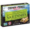 Crown Prince Natural Skinless & Boneless Sardines in Pure Olive Oil, 3.75-Ounce Cans (Pack of 12)