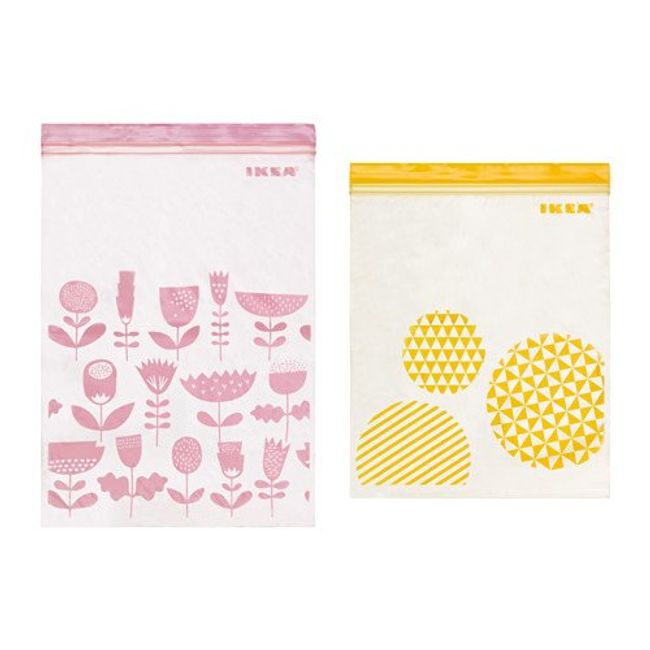 Ikea ISTAD Plastic Bags, Assorted Colors (Pink & Yellow), 30 Pieces