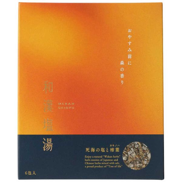 <br>Tree of Life 03-230-1010 Wakan Shioyu Series Dead Sea Salt and Persimmon Leaf ~ Forest Scent Before Sleeping ~ 30g x 6 Packets 032301010