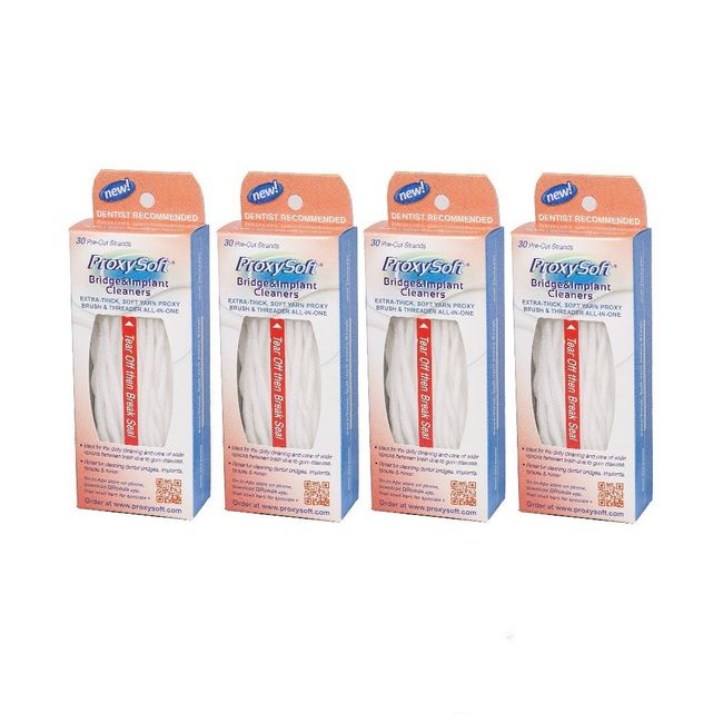 Proxy Soft Bridge & Implant Cleaner, 30 Pack x 4