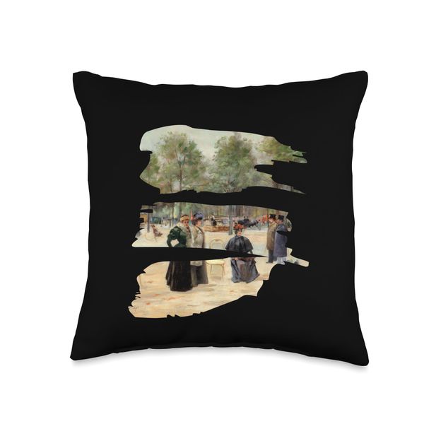 Paris Famous Painting Ripped paper effect Throw Pillow