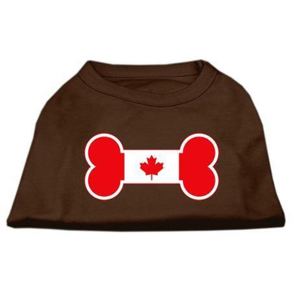 Mirage Pet Products Bone Shaped Canadian Flag Screen Print Shirt, Medium, Brown