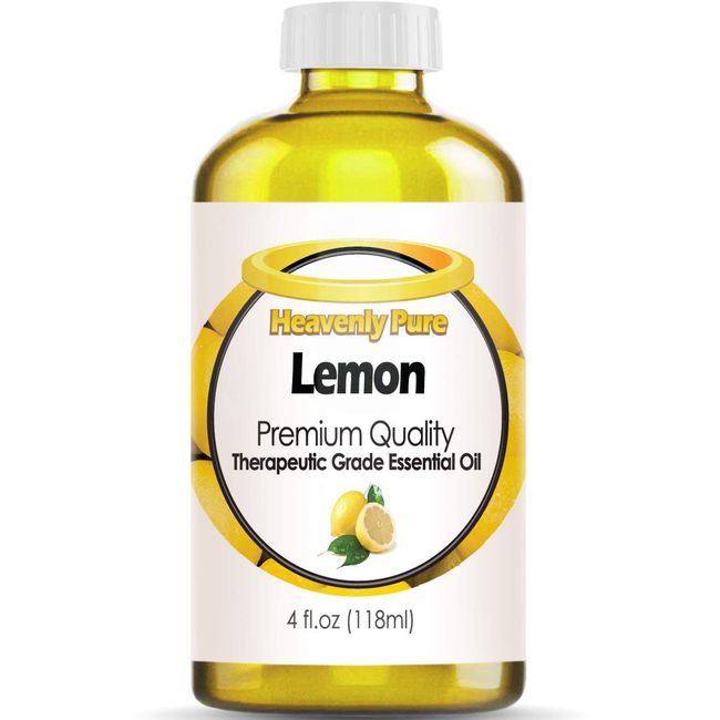 Heavenly Pure Lemon Essential Oil Pure & Natural Lemon Aroma Therapeutic Grade Essential Oil (Huge 4 OZ - Bulk Size)