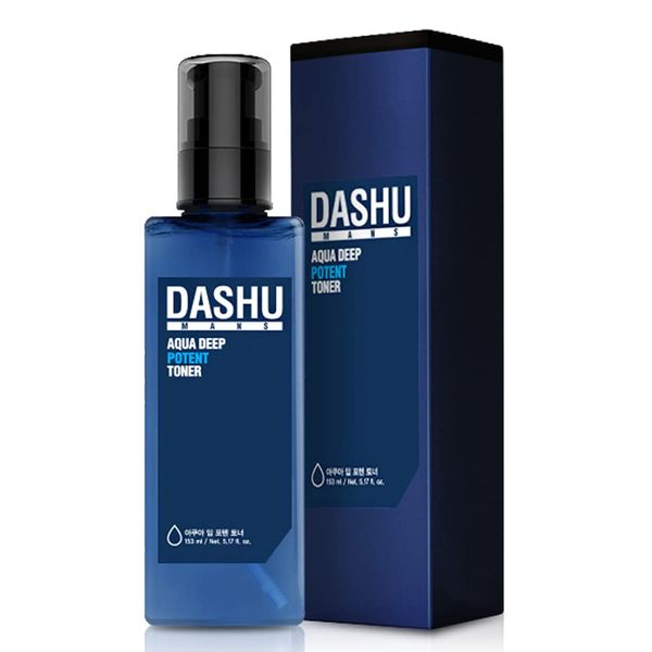 DASHU Mens Aqua Deep Potent Toner 5.17fl oz – Facial Toner, Tightens pores, All Skin Types, Recondition and purify Skin, Anti-Aging, Dead Skin Care, Moisturizing